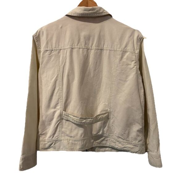 J Jill Layer Jacket Size Large Cream Lightweight Linen Tencel Blend Costal - Picture 2 of 11